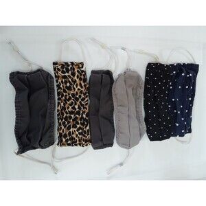 Old Navy Adult Cotton Face Mask Bundle Set Of 6 Animal Print, Plain, Polka Dots
